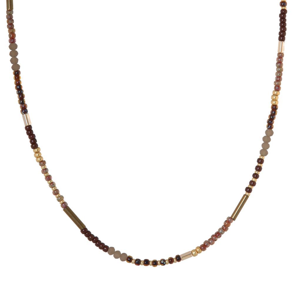 Label Kiki - Necklace Gold - Chique brown