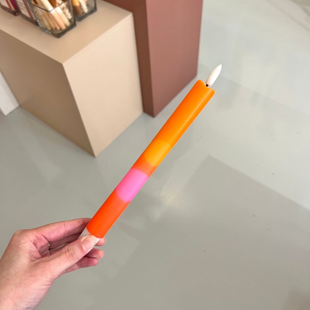 Led Kaars - 4 kleuren oranje/roze