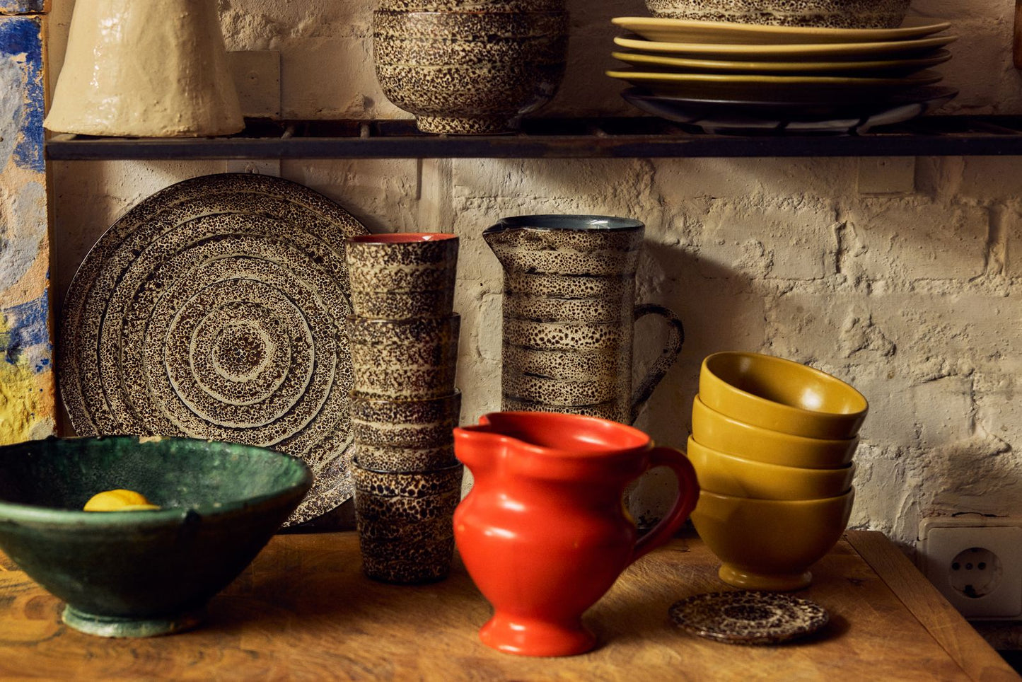 PRE-ORDER - HKLIVING - 70s ceramics: dinerborden set van 2 - Brew