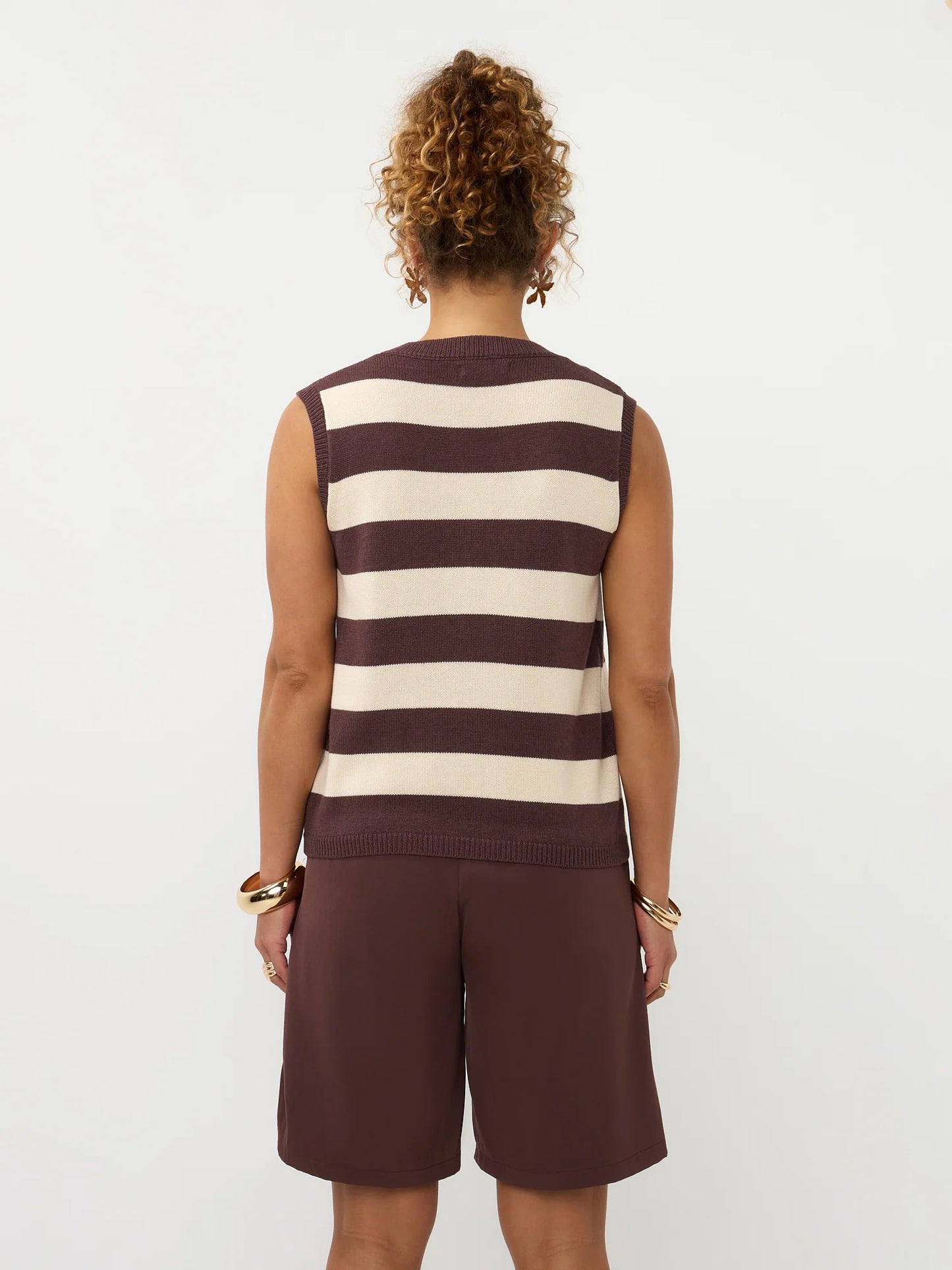Ydence | Knitted Top Judith | Brown/ecru