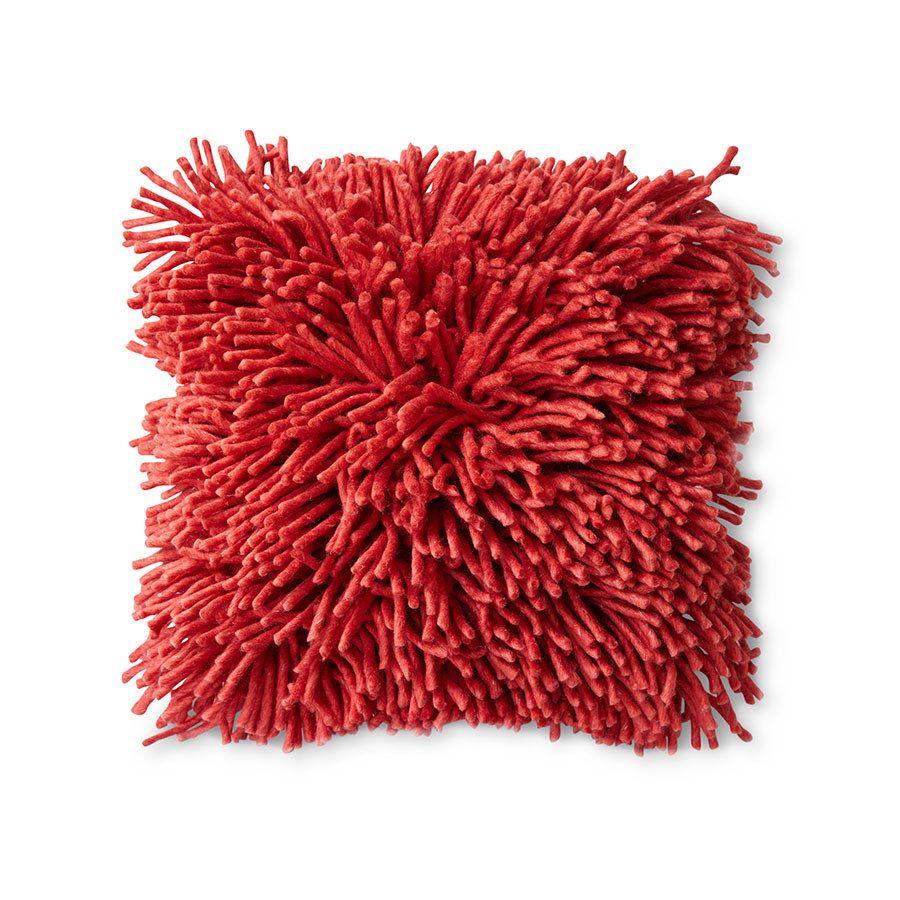 HKLIVING - Rugged woolen cushion - Cherry Red
