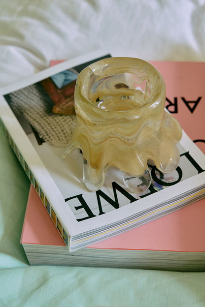 HKLIVING - Candle holder low - Cream