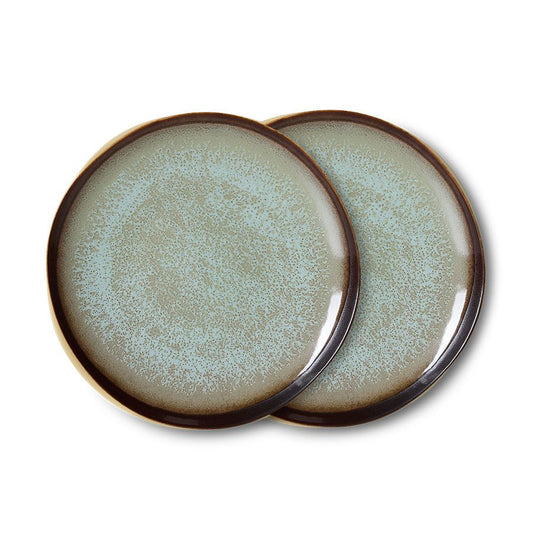 PRE ORDER - HKLIVING - 70s Side plates set van 2 - Contrast