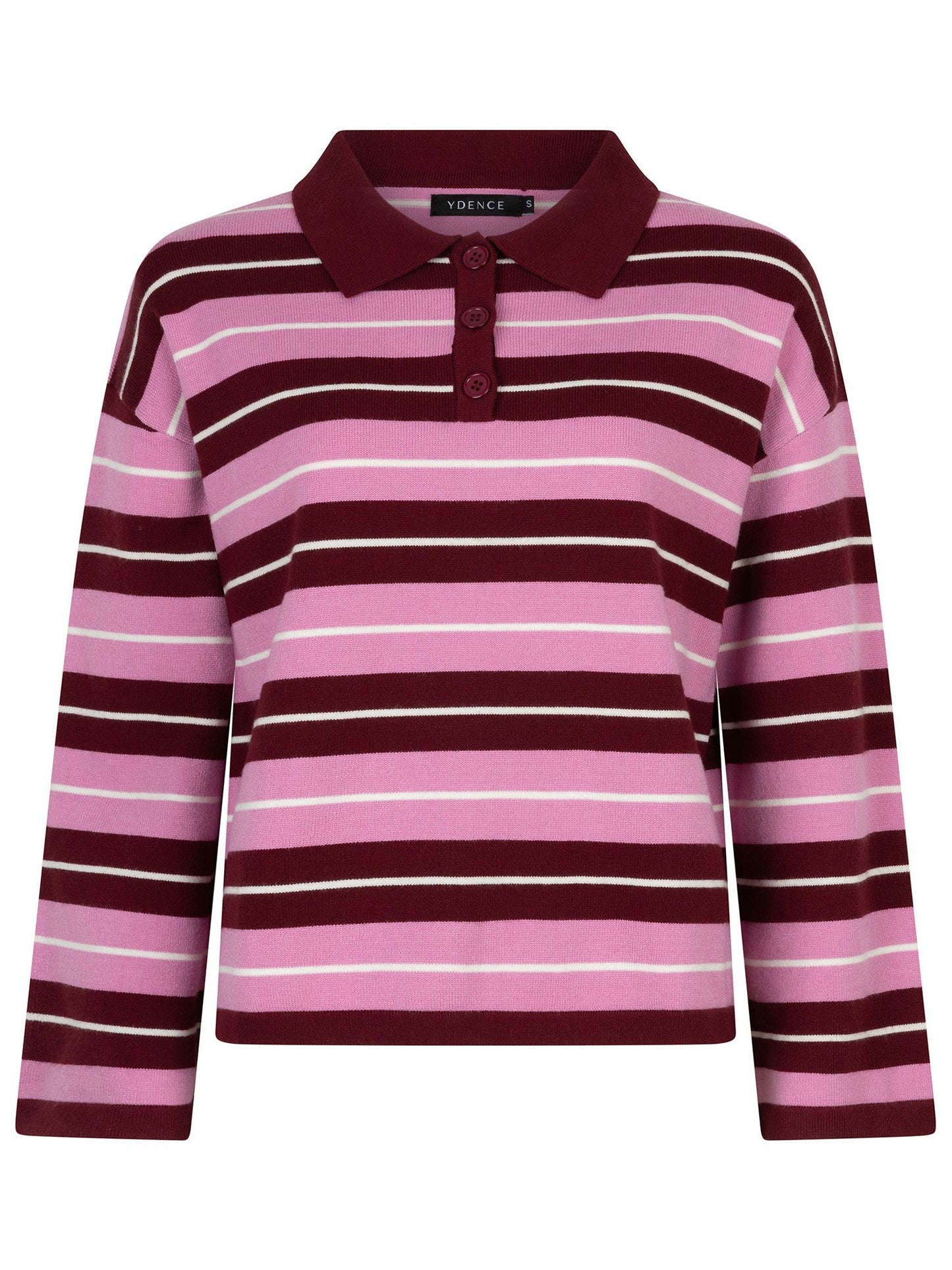 Ydence | Knitted Top Balou | Burgundy/Pink
