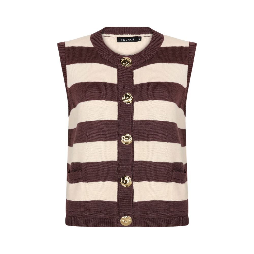Ydence | Knitted Top Judith | Brown/ecru
