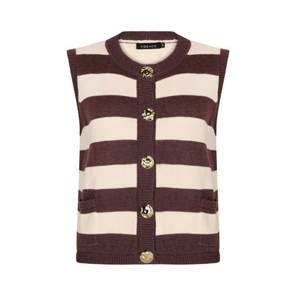 Ydence | Knitted Top Judith | Brown/ecru