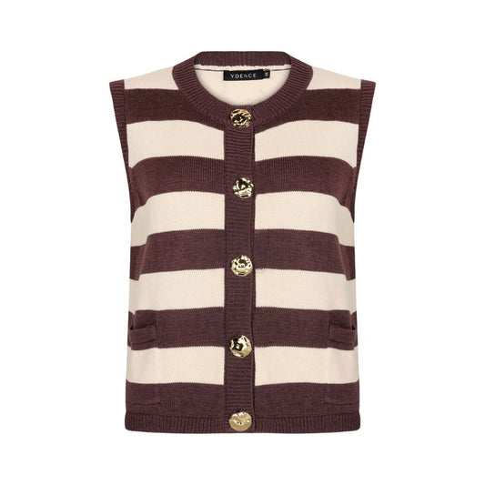 Ydence | Knitted Top Judith | Brown/ecru