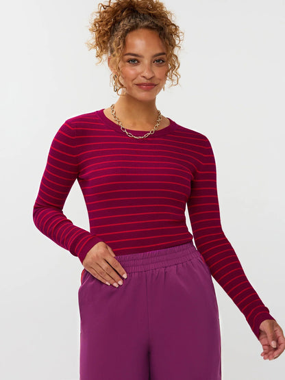 Ydence | Knitted Top Devina | Fuchsia purple/red