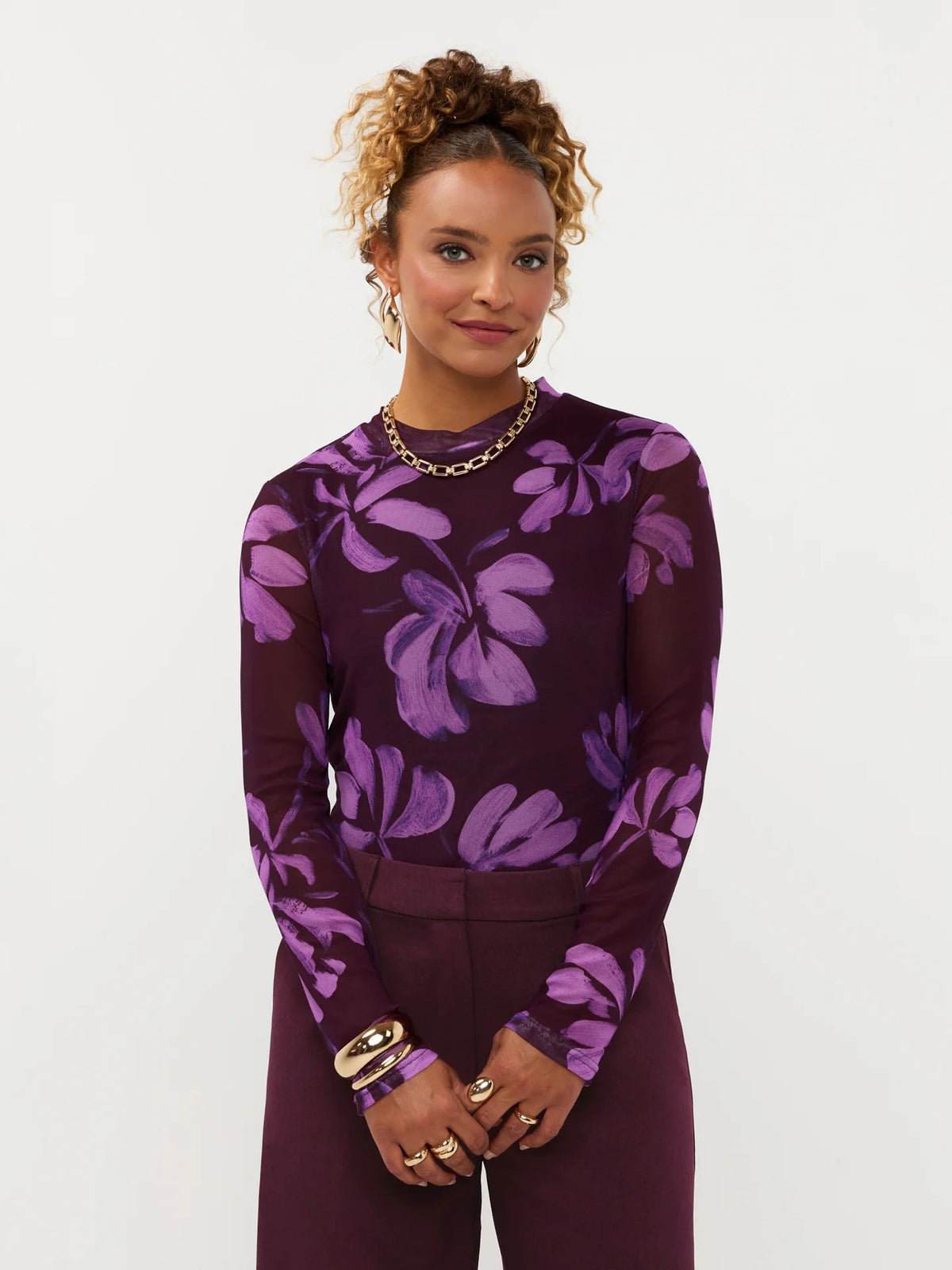 Ydence | Top Willemijn | Plum Flower