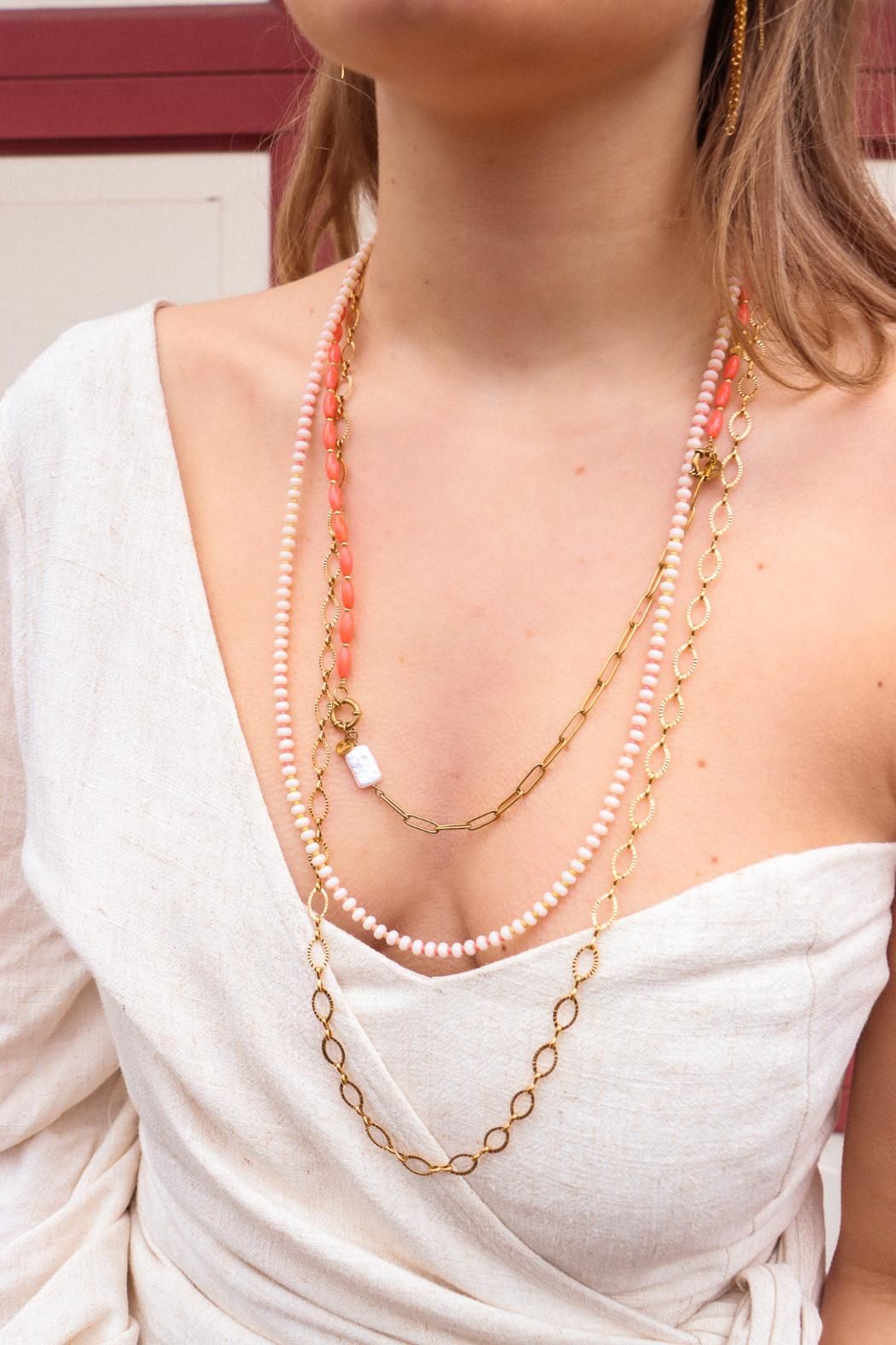Label Kiki - Peachy Baby Long Necklace Gold