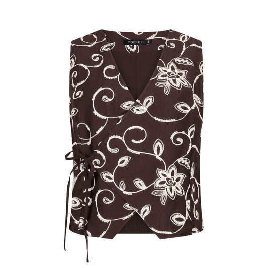 Ydence | Gilet Inge | Dark Brown