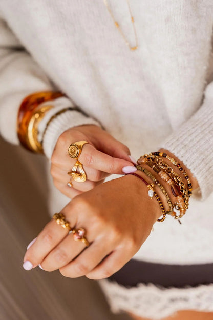 Label Kiki - Bracelet Gold - Oxblood