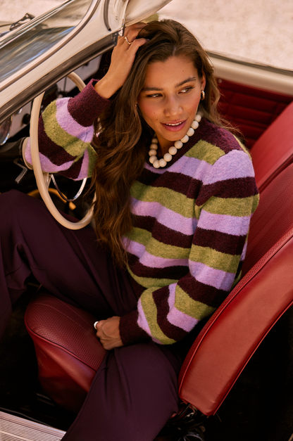 Ydence | Knitted sweater Aurora | Aubergine