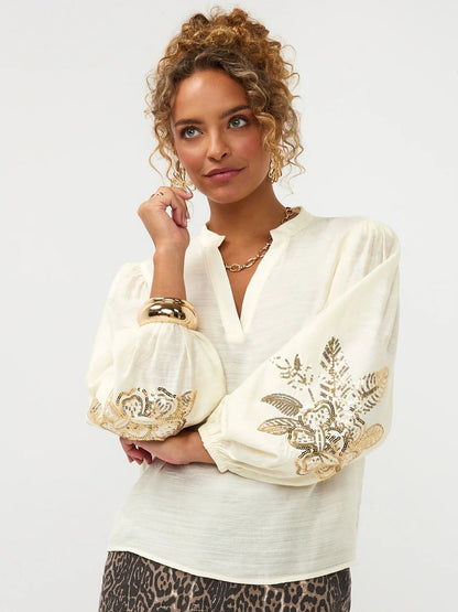 Ydence | Blouse Rose | Ecru