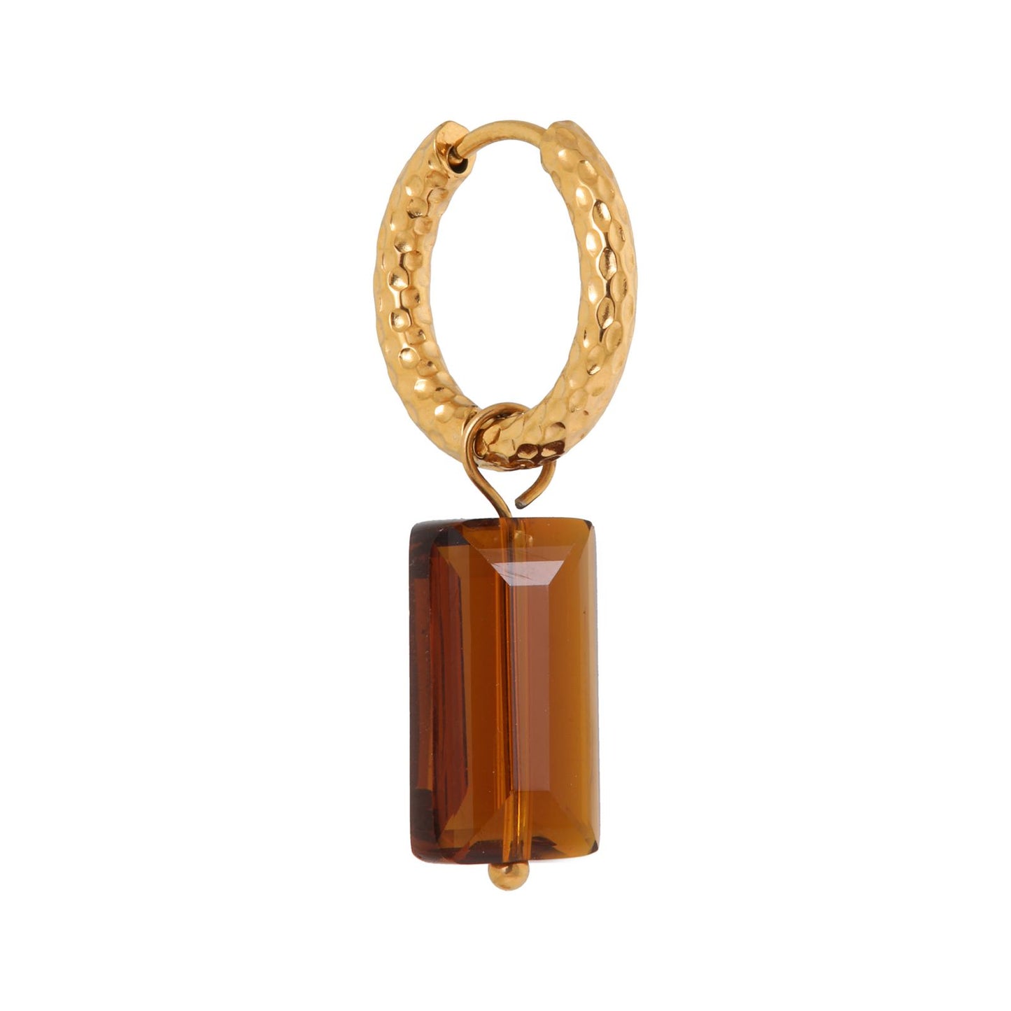 Label Kiki - Shiny brown hoop gold