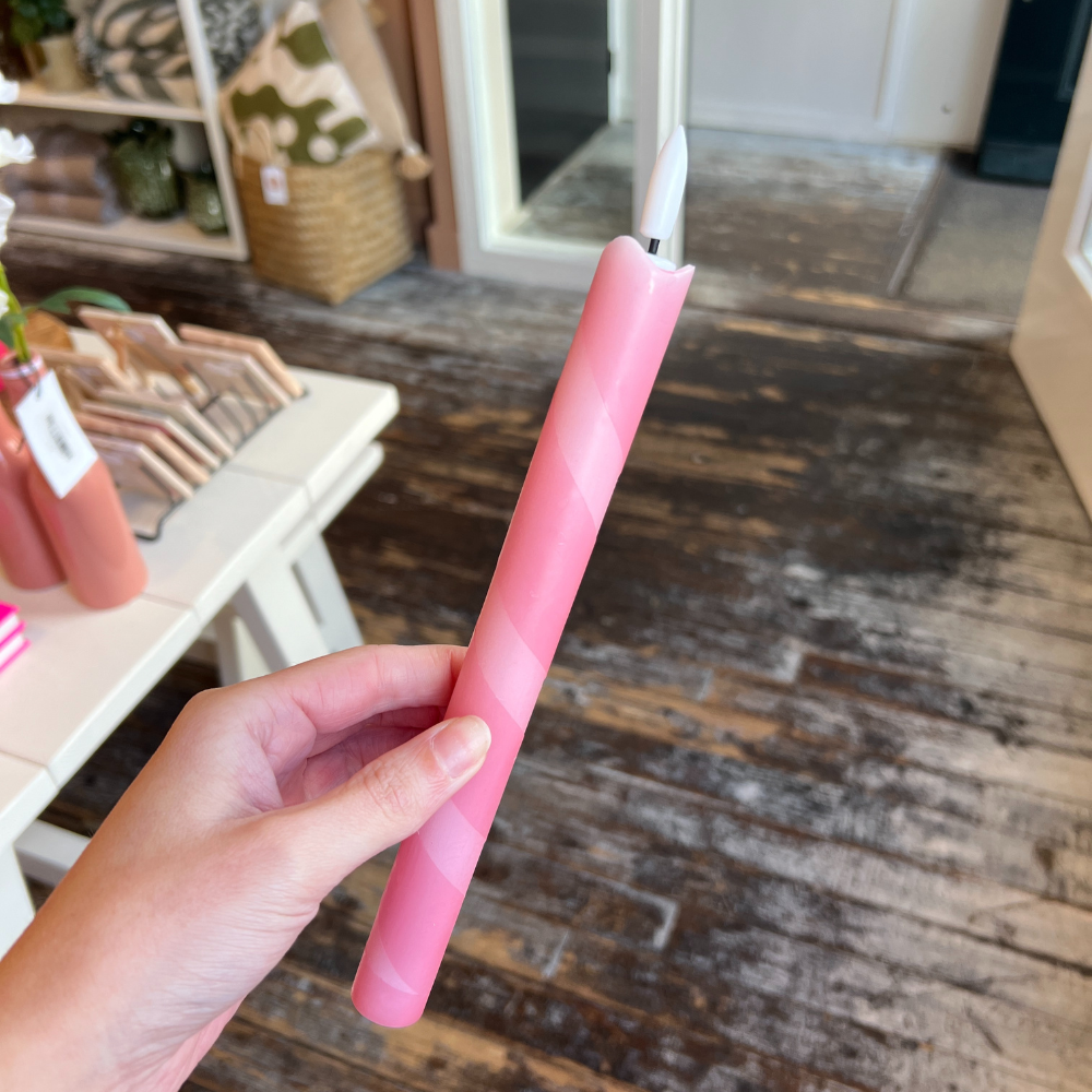 Led Kaars - Swirl Zachtroze