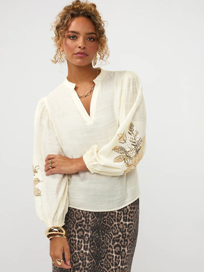 Ydence | Blouse Rose | Ecru