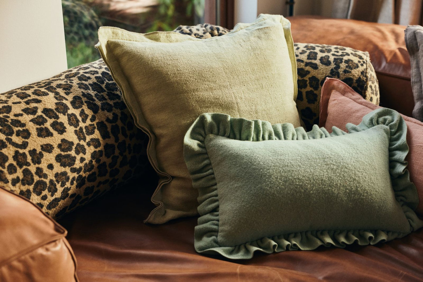 PRE ORDER - HKLIVING - Felt sierkussen - Mint