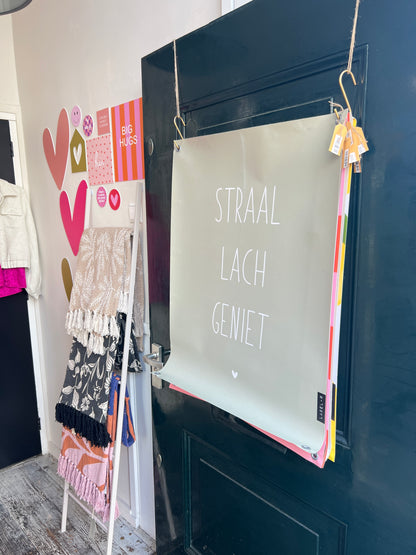Tuinposter - Straal lach geniet
