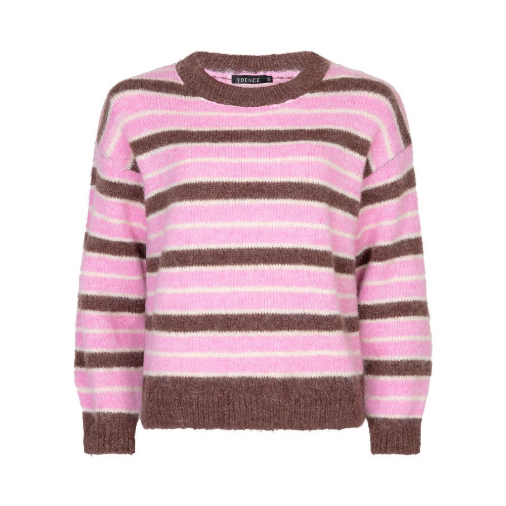 Ydence | Knitted sweater Aria | Mocha/pink
