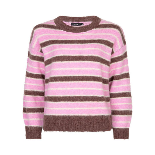 Ydence | Knitted sweater Aria | Mocha/pink