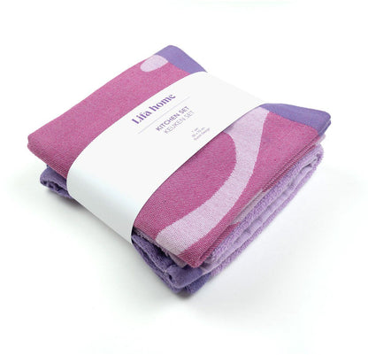 Lifa Home - Theedoek en Handdoek set - Vivid Violet