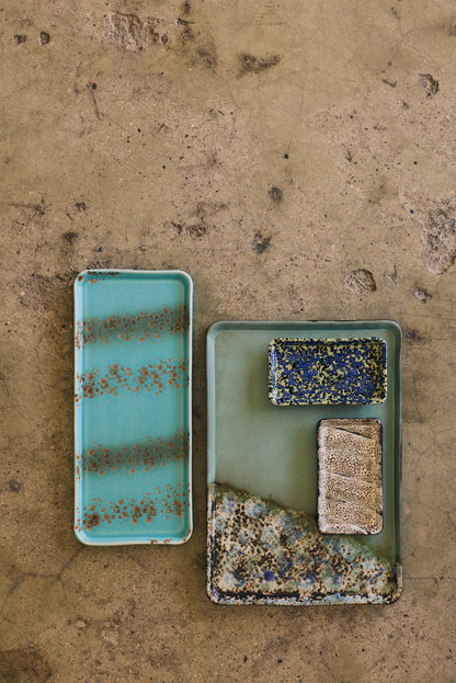 PRE-ORDER - HKLIVING - 70s ceramics: Cake tray - Aqua