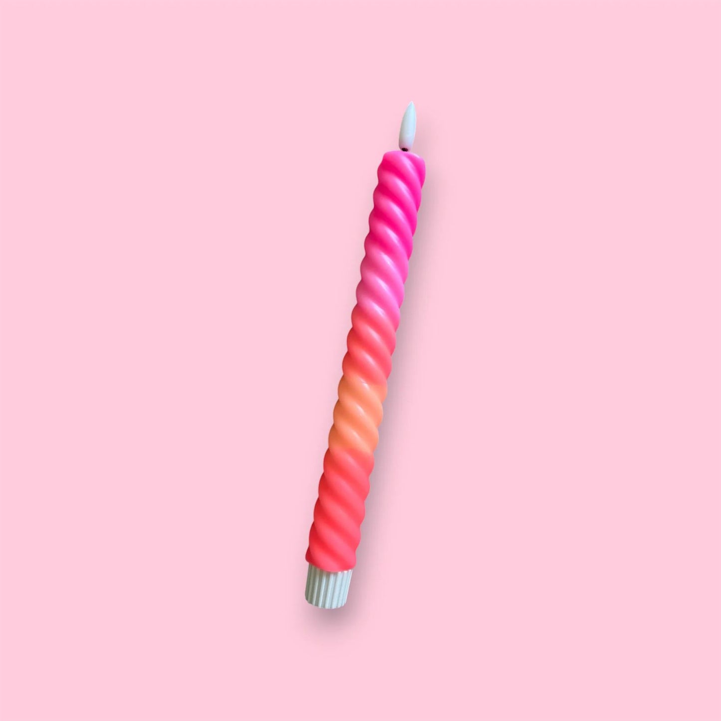 Led kaars swirl - Oranje/roze