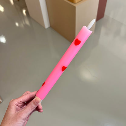 Led kaars - Hartjes roze/rood