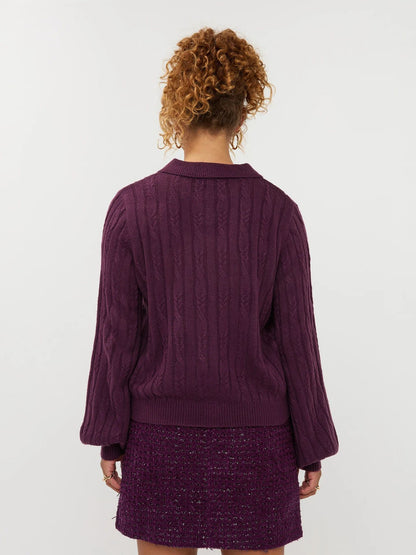 Ydence | Knitted top Colette | Pink purple