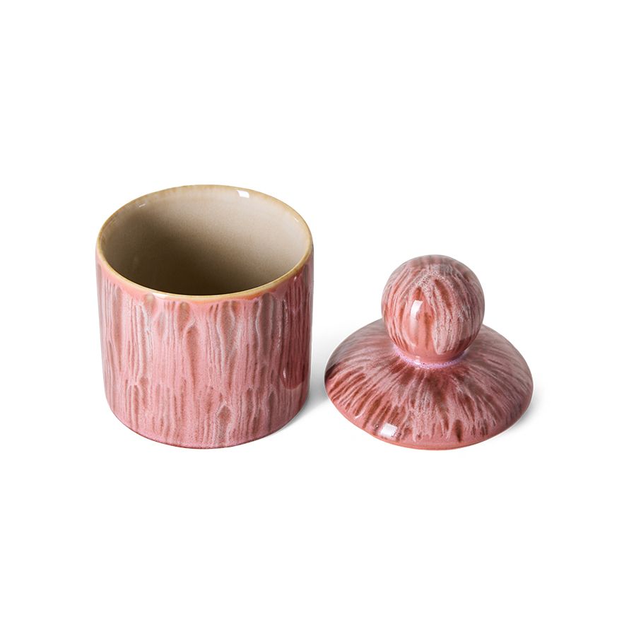 PRE-ODRER HKLIVING - 70s ceramics: Storage jar small - Rhubarb