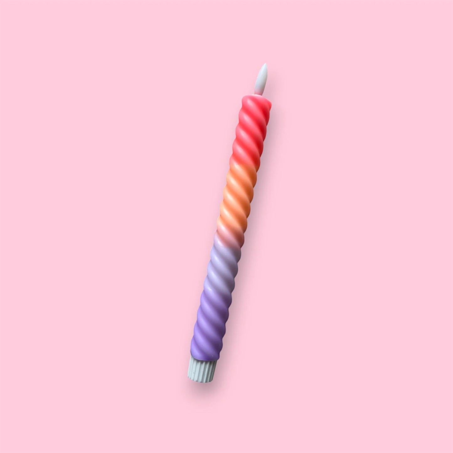 Led kaars swirl - Lila/Oranje