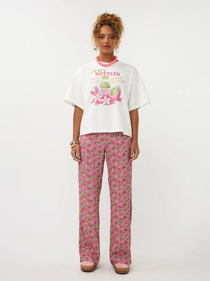 Ydence | T-shirt Juicy bottle | Berry pink