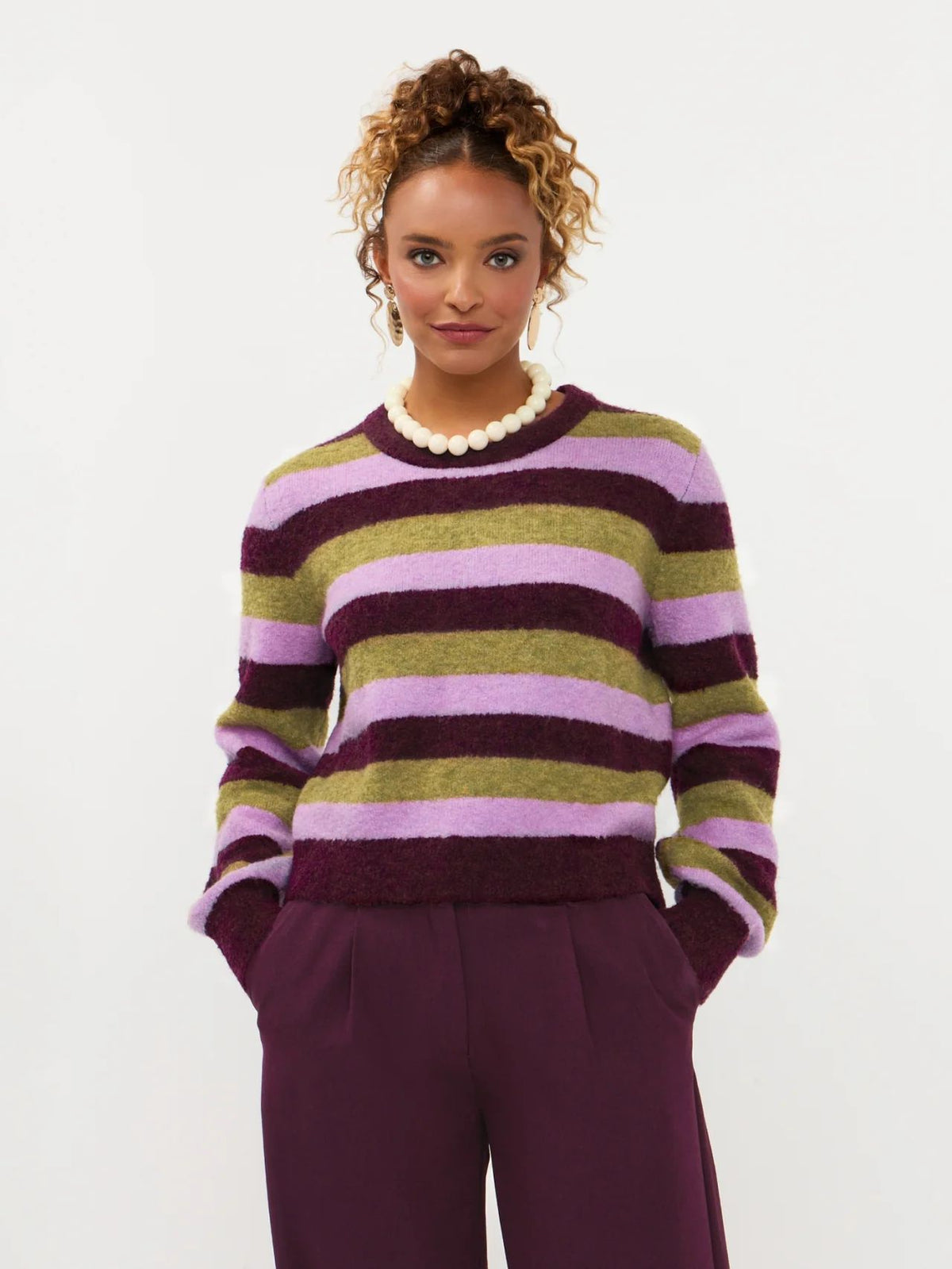 Ydence | Knitted sweater Aurora | Aubergine