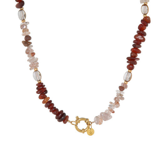 Label Kiki - Red rock ketting goud