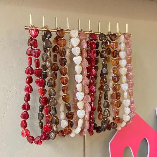 Kralenketting - Hartjes