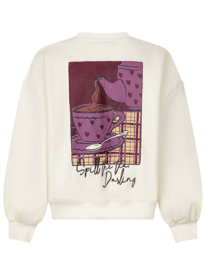 Ydence | Sweater Spill the tea | Ecru