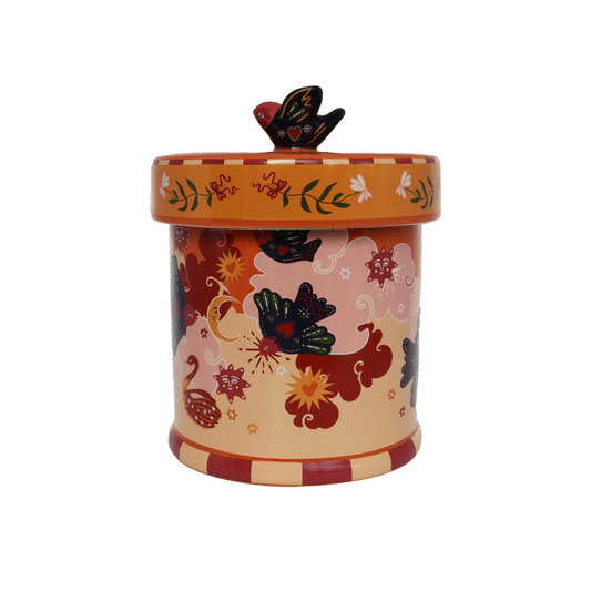 All the luck in the world - Potje Orange with Birds