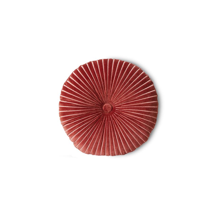 HKLIVING - Round ripple cushion burgundy