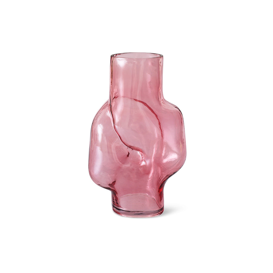 HKLIVING - Gleam Glazen Vaas - Roze