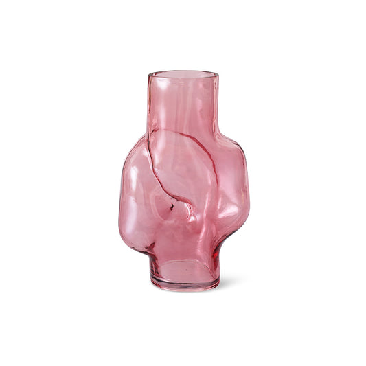 HKLIVING - Gleam Glazen Vaas - Roze