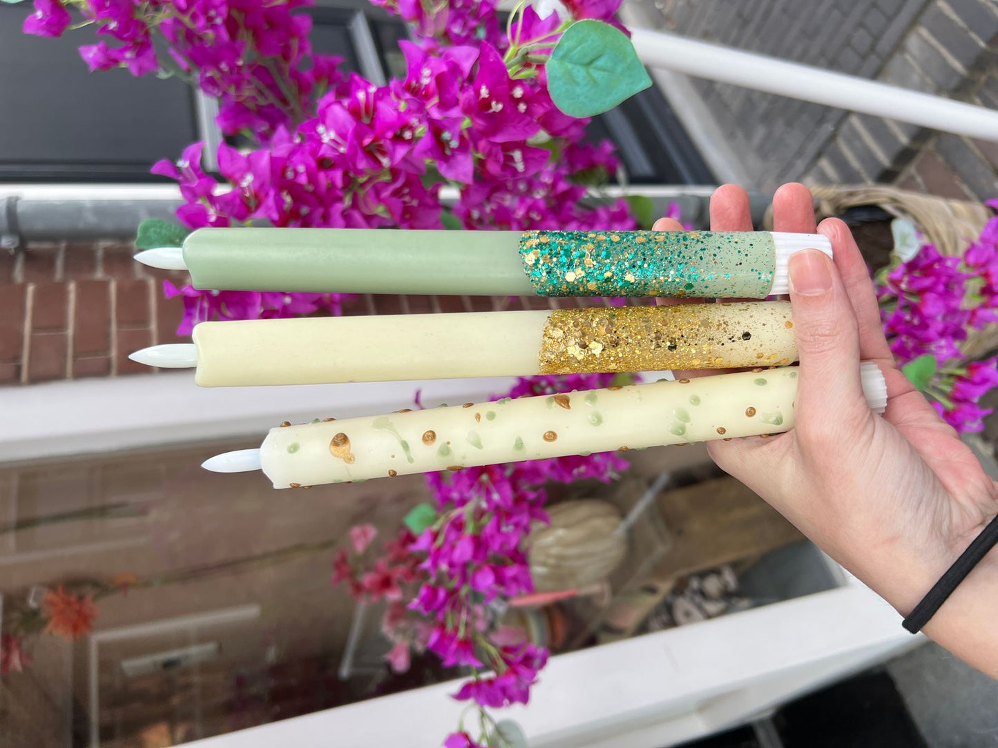 Led Kaars - Glitter Beige