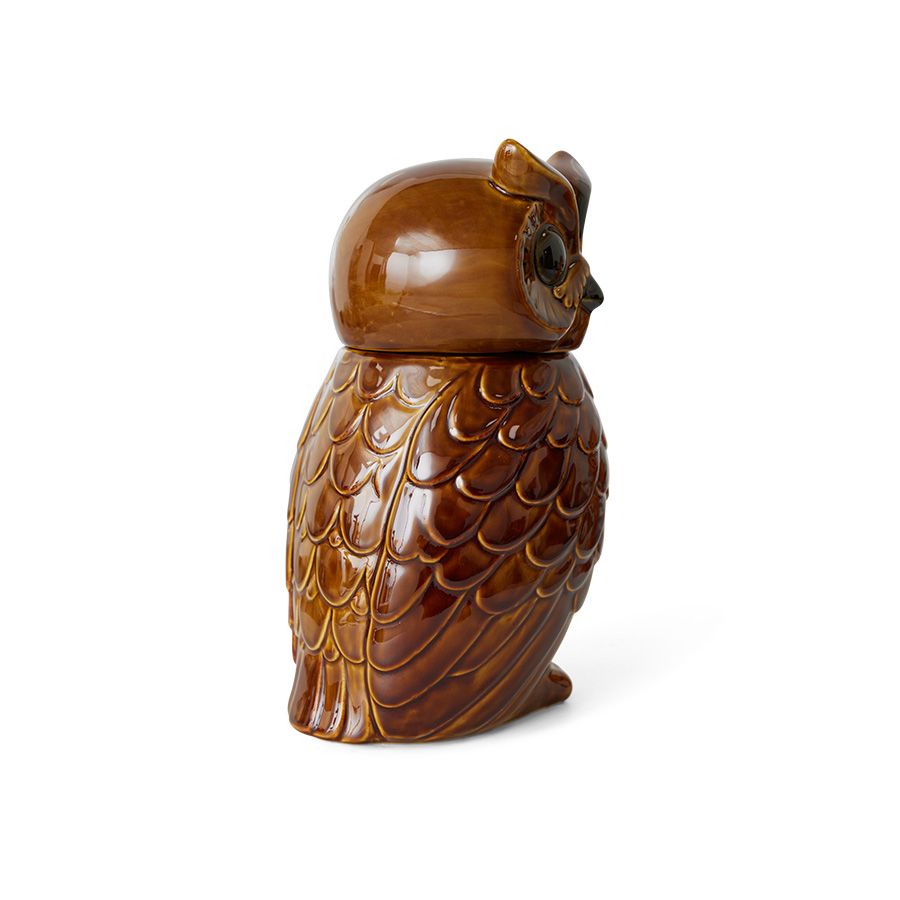 HKLIVING - Ceramic owl jar - Roasted