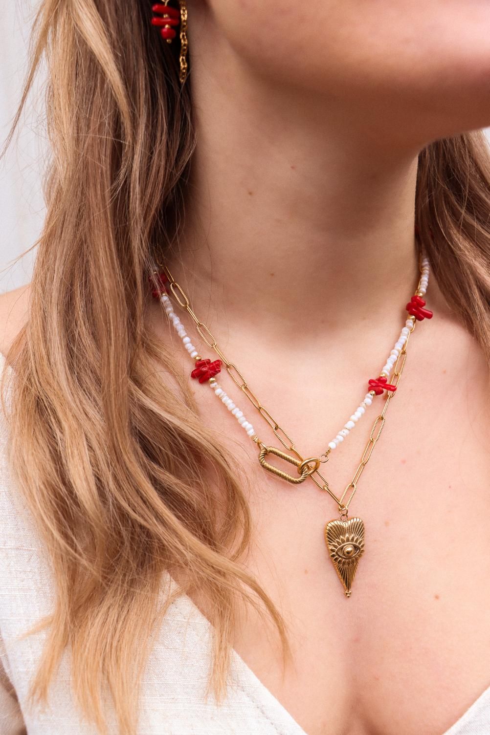 Label Kiki - Coral Crush Necklace Gold