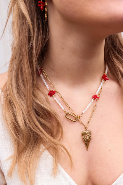 Label Kiki - Coral Crush Necklace Gold