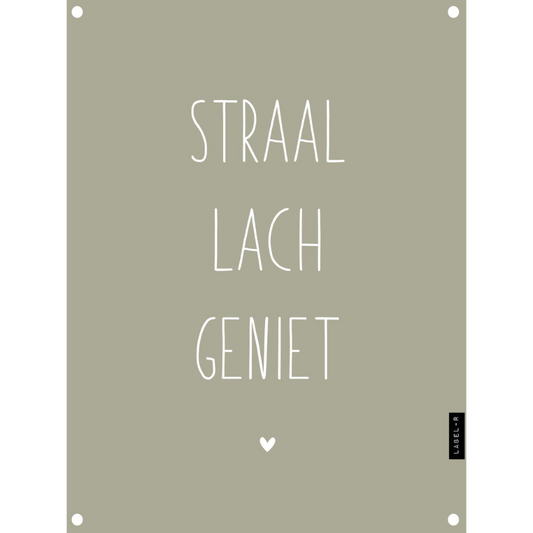 Tuinposter - Straal lach geniet