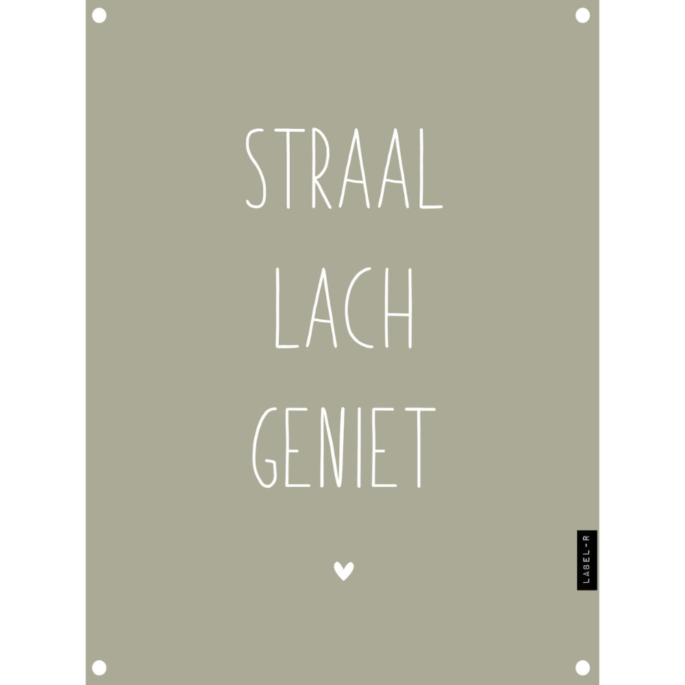 Tuinposter - Straal lach geniet