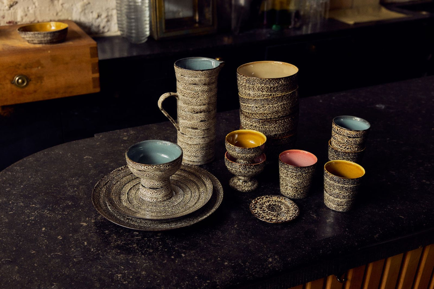 PRE-ORDER - HKLIVING - 70s ceramics: dinerborden set van 2 - Brew
