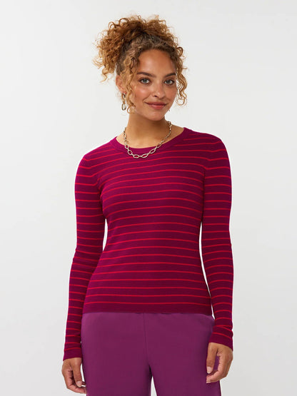 Ydence | Knitted Top Devina | Fuchsia purple/red