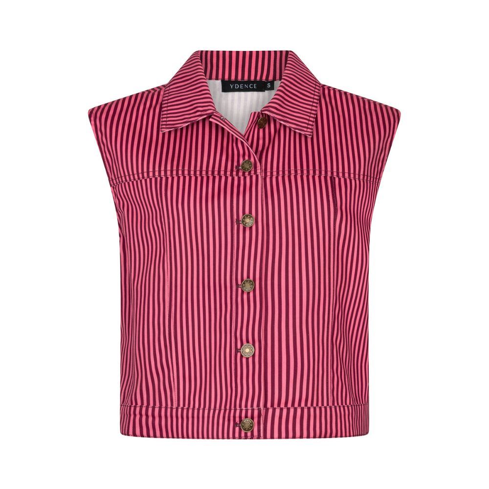 Ydence | Gilet Marit | Coral pink/burgundy